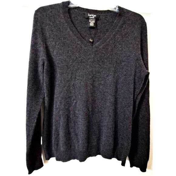 Lord & Taylor Women's L Gray V-Neck Cashmere Pullover Sweater New w/Tags - Picture 1 of 7